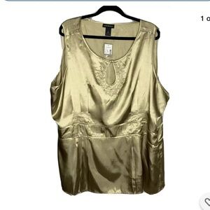 New Lane Bryant Womens Blouse Size 28 Gold